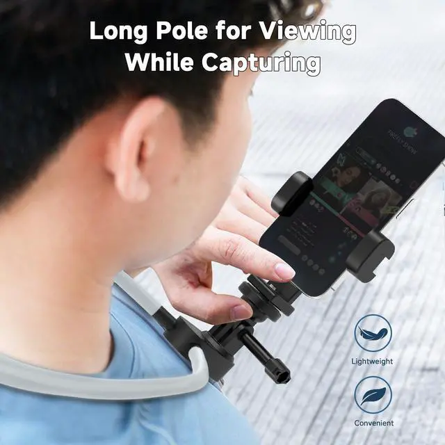 Alt view image 5 of 7 - Neck Phone Holder- POV/Vlog Hands Free!- Neck Mount for Phones with Phone Clip,Compatible with iPhone Samsung Google Pixel and All Phones(No Magnetic Version)