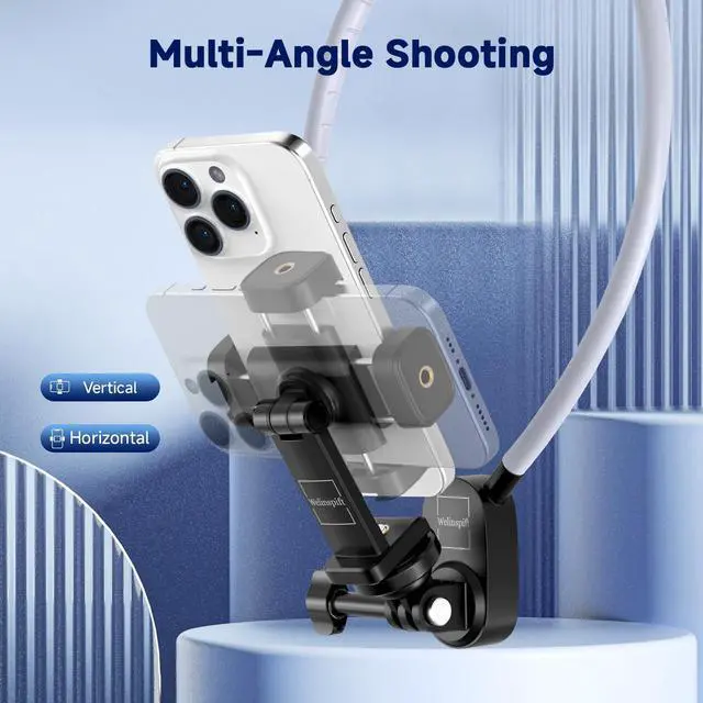 Alt view image 6 of 7 - Neck Phone Holder- POV/Vlog Hands Free!- Neck Mount for Phones with Phone Clip,Compatible with iPhone Samsung Google Pixel and All Phones(No Magnetic Version)