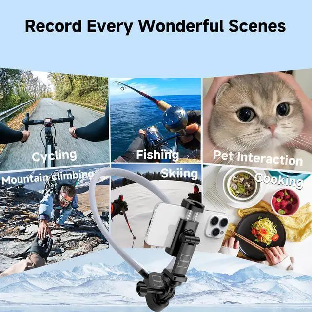 Alt view image 2 of 7 - Neck Phone Holder- POV/Vlog Hands Free!- Neck Mount for Phones with Phone Clip,Compatible with iPhone Samsung Google Pixel and All Phones(No Magnetic Version)