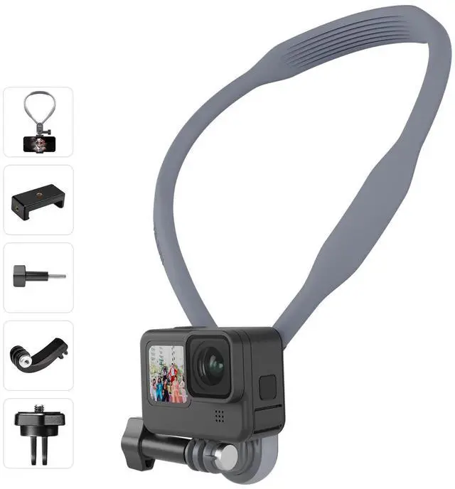 Main image of Magnetic Neck Mount Kit with Phone Clip Vertical Adapter, POV Selfie Necklace Holder Lanyard Strap Accessories for GoPro 13 12 11 10 9 8 Insta360 X5 Go3 Ace Pro DJI Action 3 4 Osmo Pocket