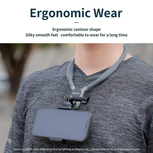 Alt view image 2 of 6 - Plus Magnetic Neck Mount with Phone Holder, Necklace Lanyard Strap Chest Head POV for GoPro 12 11 10 9 8 Insta360 X3 X4 Ace Pro Go3 DJI Action 3 4 Osmo Pocket 3 Bike Motorcycle Accessories