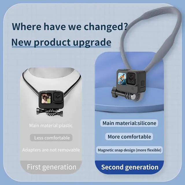 Alt view image 6 of 6 - Plus Magnetic Neck Mount with Phone Holder, Necklace Lanyard Strap Chest Head POV for GoPro 12 11 10 9 8 Insta360 X3 X4 Ace Pro Go3 DJI Action 3 4 Osmo Pocket 3 Bike Motorcycle Accessories