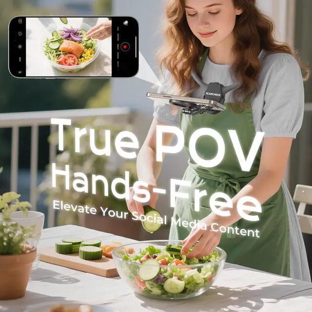 Alt view image 3 of 7 - Magnetic Neck Mount for Phones,700mm Extended POV Phone Holder for Recording,Hands-Free Neck Holder for iPhone 1712 Series,Natural Shooting Angle & Comfortable ViewingGray2