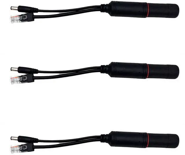 Main image of PoE 48V to 12V IEEE 802.3af PoE Splitter for IP Cameras, Media Players, Speakers, Outdoor Rainproof,3Pack