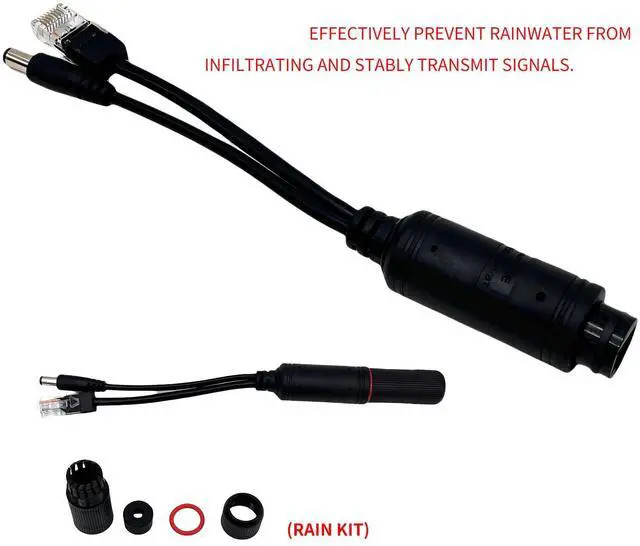 Alt view image 3 of 6 - PoE 48V to 12V IEEE 802.3af PoE Splitter for IP Cameras, Media Players, Speakers, Outdoor Rainproof,3Pack