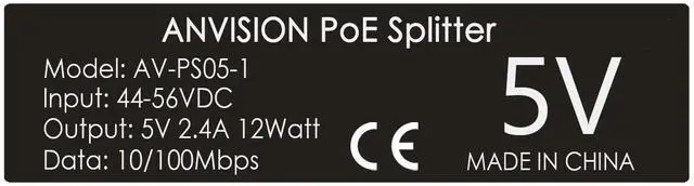 Alt view image 6 of 7 - 2-Pack 5V PoE Splitter, 48V to 5V 2.4A Adapter with Micro USB Plug, IEEE 802.3af Compliant, for IP Camera, Tablets, Dropcam or Raspberry Pi and More, AV-PS05-1