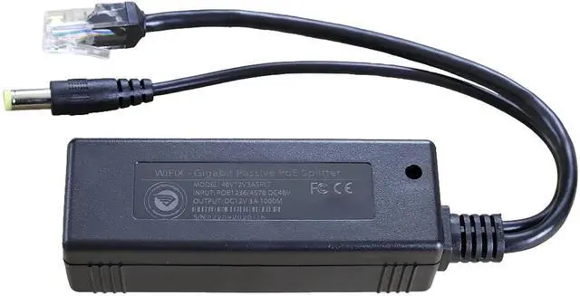 Alt view image 2 of 5 - Active PoE Splitter | 48V to 12V | 3A PoE+ - 10M/100M/1000M/2500M Support, 2.1mm Power Plug Tip for Outdoor LoRaWAN Miners, Routers, WiFi, Hotspots, Cameras and More