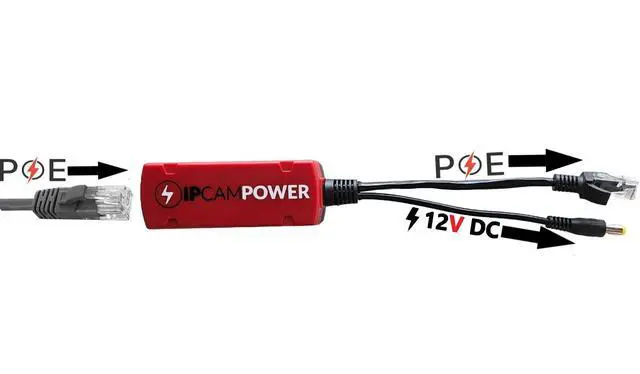 Alt view image 2 of 6 - Gigabit POE to 12V DC Converter w/POE Pass Through, Takes Incoming POE and Converts to 12V DC While Passing Through The POE, 802.3af/at POE, 10/100/1000, POE Power Splitter and Extender