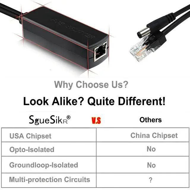 Alt view image 2 of 6 - 4-Pack PoE Splitter 12V 1.2A, Active PoE to 2.1mm DC - IEEE 802.3af/at Compliant, Up to 328ft Power Over Ethernet, Crafted with Premium USA Chipset & Opto-Isolator: for Non-PoE IP Cameras(13.5W)