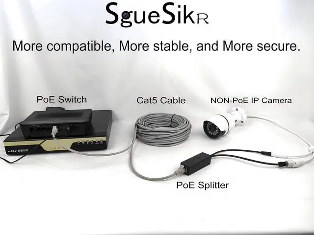 Alt view image 6 of 6 - 4-Pack PoE Splitter 12V 1.2A, Active PoE to 2.1mm DC - IEEE 802.3af/at Compliant, Up to 328ft Power Over Ethernet, Crafted with Premium USA Chipset & Opto-Isolator: for Non-PoE IP Cameras(13.5W)