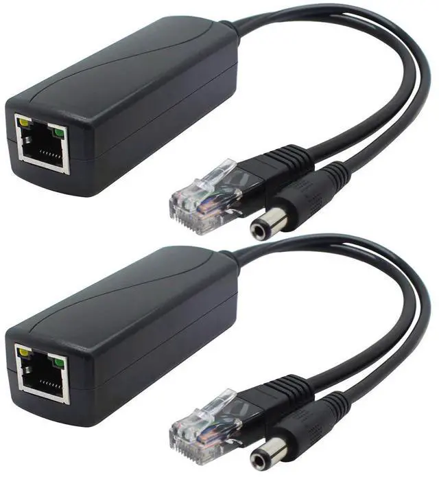 Main image of 2-Pack Gigabit PoE Splitter, 48V to 12V 2A Ethernet Adapter, for Security Camera, AP, Voip and More, AV-PS12-G