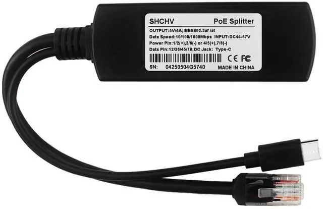 Alt view image 2 of 7 - 1pcs 5V 4A Gigabit Poe Splitter Type-C Power Over Ethernet Adapter,EEE 802.3af/at Compliant 10/100/1000mbps for Raspberry Pi 5,for Raspberry Pi 4,Power Supply Exchanger,IP Camera, Tablets, Dropcam etc