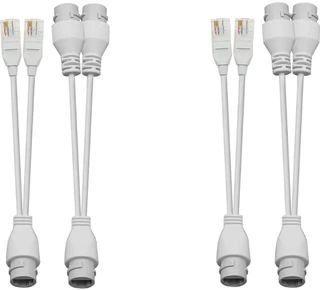 Main image of Ethernet PoE Splitter Combiner Adapter: BesCable Outdoor Waterproof Power Over Ethernet RJ45 Converter Kit for IP Camera, Run 2 Cameras on 1 Network Cable - 2 Sets