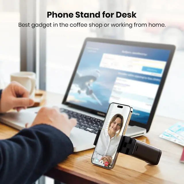 Alt view image 4 of 6 - 2 Pack Universal Airplane Phone Holder for Stocking Stuffers, Klearlook 360° Rotation Travel Essentials Phone Mount for Desk, Handsfree Travel Accessories for Flying, Valentines Day Gift for Couple