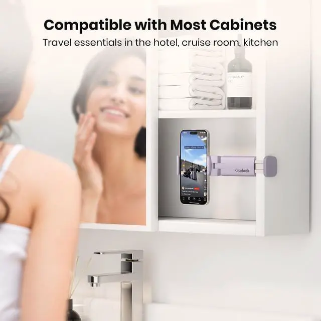 Alt view image 5 of 6 - 2 Pack Universal Airplane Phone Holder for Stocking Stuffers, Klearlook 360° Rotation Travel Essentials Phone Mount for Desk, Handsfree Travel Accessories for Flying, Valentines Day Gift for Couple