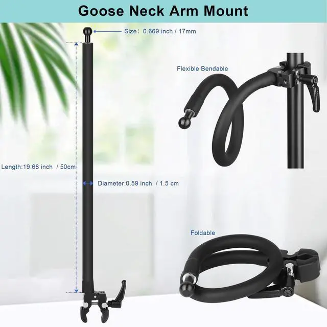 Alt view image 6 of 6 - Magnetic Gooseneck Phone Holder for Treadmill/Spin Bike/Mic Stand/Music Stand,19.7" Long Gooseneck Arm Super Crab Clamp iPhone Mount,Compatible with iPhone 12/13/14/15/16/17 Android Cellphone
