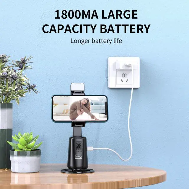 Alt view image 5 of 6 - Auto Face Tracking Tripod 360° Rotating Auto Tracking Phone Stand for iPhone, No App,Rechargeable Smart Shooting Stand for Live Video Recording