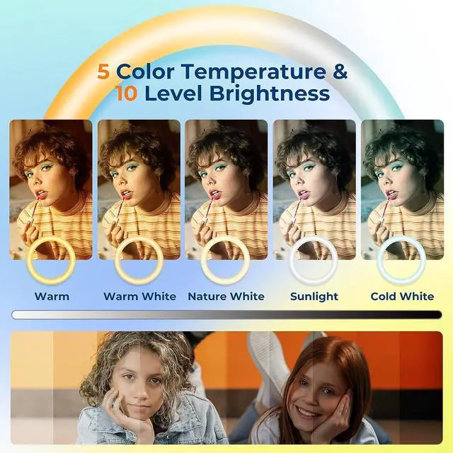 Alt view image 3 of 7 - 14'' Selfie Ring Light with 62'' Tripod Stand and Phone Holder, Dimmable LED Phone Ringlight for Makeup/Video Recording/Photography, Circle Lighting for All Cell Phones&Lightweight Cameras