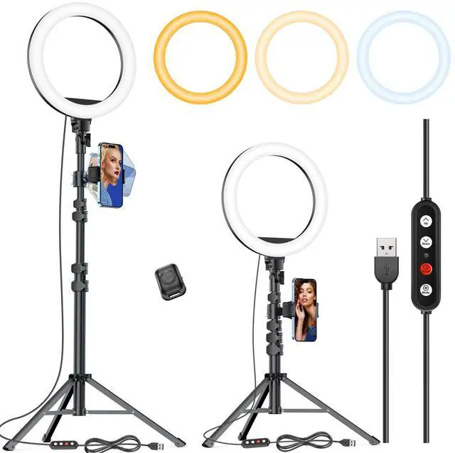 Main image of 10.2" Selfie Ring Light with 65" Adjustable Tripod Stand & Phone Holder for Live Stream/Makeup, Upgraded Dimmable LED Ringlight for Tiktok/YouTube/Zoom Meeting/Photography