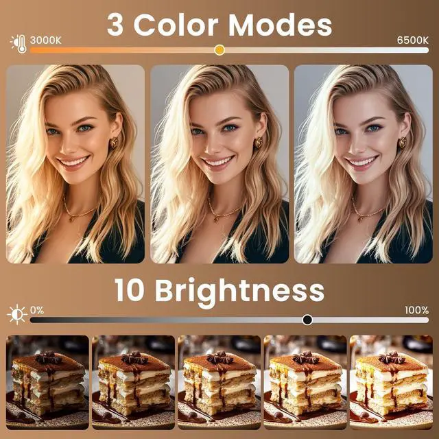 Alt view image 3 of 7 - 10 Desk Ring Light with Stand, Desktop LED Circle Halo Light with Phone Holder for Computer Zoom Meeting, Laptop Light for Conference Video Calls, Live Streaming, Podcast, Selfie, Makeup