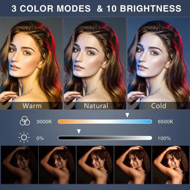 Alt view image 4 of 7 - Desk Ring Light with Stand - 10.5'' Desktop Ring Light with Phone Holder for Video Recording, Circle Light for Computer Zoom Meeting Video Conference Lighting Video Calls Podcast Streaming