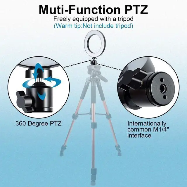 Alt view image 7 of 7 - LED Ring Light 6" with Tripod Stand for Desk YouTube Video and Makeup, Mini Camera Light with Cell Phone Holder Desktop LED Lamp with 3 Light Modes & 11 Brightness Level (6 inch)