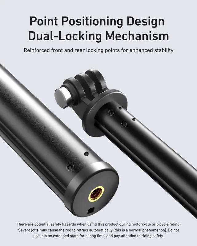 Alt view image 4 of 7 - 60" Selfie Stick for GoPro, Portable Extended Vlog Invisible Pole for GoPro Hero 13 12 11 DJI Action 6 5 4 DJI Osmo Nano/360 Insta360 X5 X4 Handheld Monopod for Travel, Action Camera Accessory