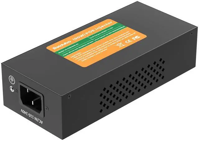Main image of 2.5Gb PoE Injector Adapter 90W, IEEE 802.3bt/at/af Compliant, Converts Non-PoE to PoE Network, 100/1000/2500Mbps RJ45, Up to 328 ft, Plug & Play (90W)