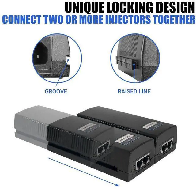 Alt view image 3 of 5 - 60W PoE++ Injector, BV-Tech Gigabit Power Over Ethernet Adapter | 802.3af/at/bt Compliant | Plug & Play, Up to 325ft | Ideal for IP Cameras, Access Points, VoIP Phones