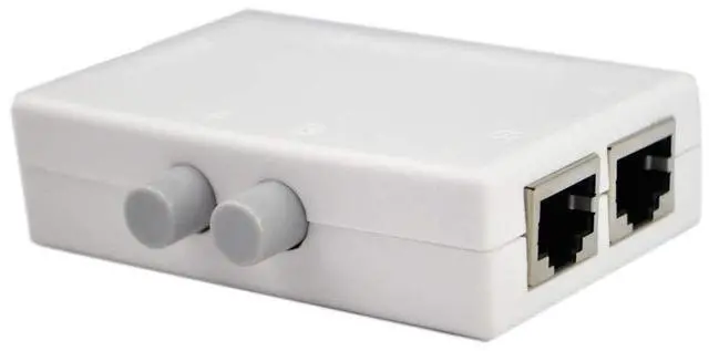 Main image of Mini 2-Port RJ45 Network Key-Press Switch Splitter Selector Box 100M 2-in 1-Out or 1-in 2-Out