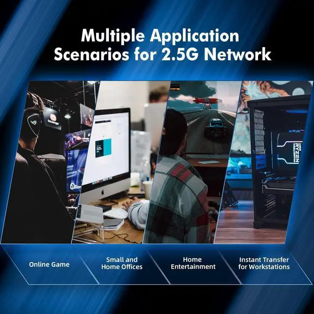 Alt view image 7 of 7 - 8 Port 2.5G Ethernet Switch with 10G SFP+ Slot, 8x2.5G Base-T Ports Compatible with 100/1000Mbps, Mini Size, Metal Unmanaged Fanless Multigigabit Network Switch
