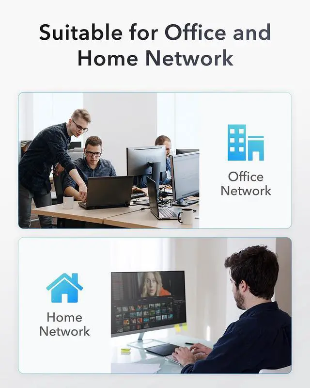 Alt view image 7 of 7 - 5-Port Multi-Gigabit Ethernet Switch, Full 2.5Gbps Ports, Loop Detection, 802.3az Energy Saving, Desktop or Wall Mount, Fanless Design, HS105