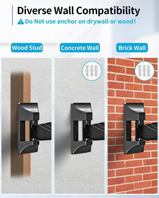 Alt view image 7 of 7 - Monitor Wall Mount for 17-32 Inch Computer Screen, Wall Mounted Arm Support 4.4-17.6lbs Display, Gas Spring Monitor Arm, VESA Bracket for VESA 75x75mm and 100x100mm, Black