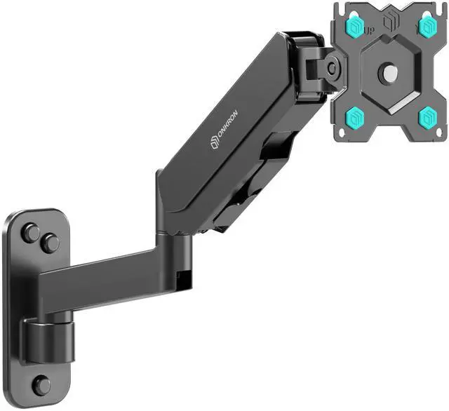 Main image of Single Monitor Wall Mount for 13-34 Inch Screen up to 17.6 lbs, Height Adjustable, Full Motion Computer Screen Wall Mount, VESA 75x75 & 100x100, Gas Spring Monitor Arm Wall Black