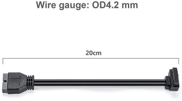 Alt view image 5 of 6 - USB Extension Cable USB 3.0 Motherboard Front 19 Pin Male to Female Extension Cable High Speed Connection (The Interface Faces Outward)