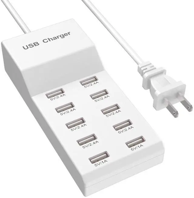 Main image of USB Wall Charger USB Charging Station for Multiple Devices USB Charger 10-Ports Power Hub Strip Smart Plug Charging Dock Charge Block Compatible with iPhone 15,iPod,Galaxy S Smart Phones