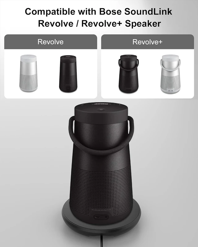 Alt view image 2 of 7 - Charging Cradle for Bose Soundlink Revolve +(Series II) Plus/Plus 2 ETL Listed Charging Dock Replacement for Bose Soundlink Revolve Charging Cradle, Plug& Micro Cable Include, Black