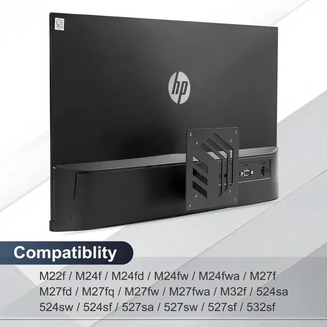 Alt view image 5 of 7 - Wall Mount VESA Adapter Bracket Compatible with HP M Series Monitors M22f M24f M24fd M24fw M24fwa M27f M27fd M27fq M27fw M27fwa M32f 524sa 524sw 524sf 527sa 527sw 527sf and 532sf