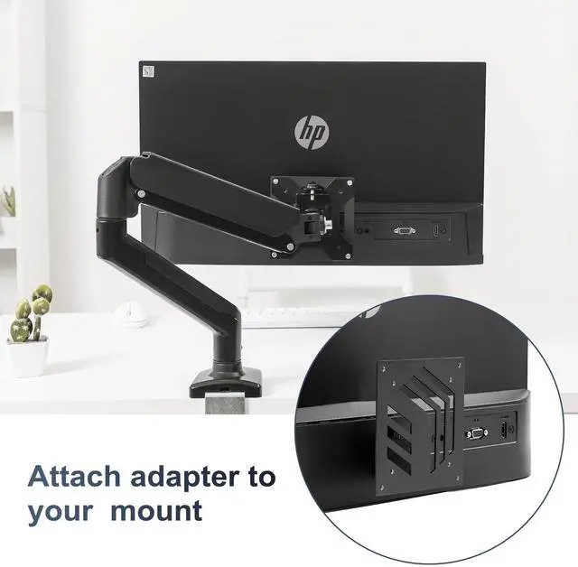 Alt view image 6 of 7 - Wall Mount VESA Adapter Bracket Compatible with HP M Series Monitors M22f M24f M24fd M24fw M24fwa M27f M27fd M27fq M27fw M27fwa M32f 524sa 524sw 524sf 527sa 527sw 527sf and 532sf