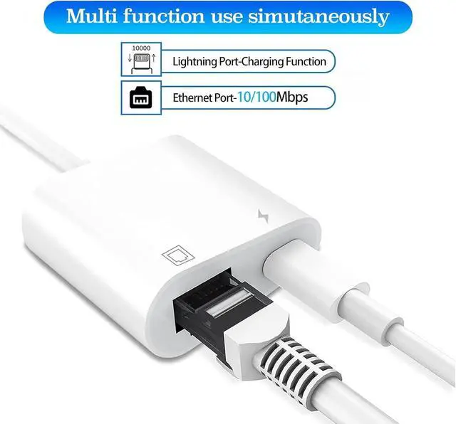 Alt view image 5 of 7 - USB C to Ethernet Adapter with Charging, Type-C to RJ45 Ethernet Adapter, Portable USB-C Ethernet LAN Network Adapter Compatible for iPhone 15 Pro/Max/Plus MacBook Pro Air 2018, Samsung, iPad and More