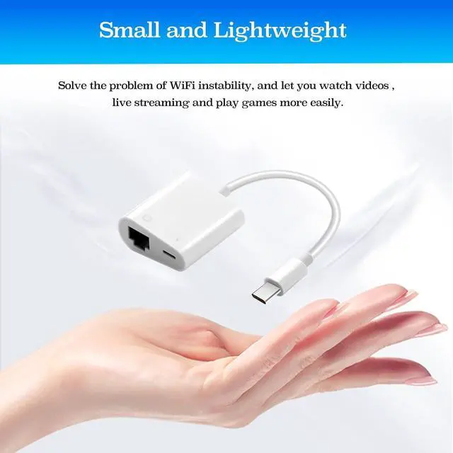Alt view image 6 of 7 - USB C to Ethernet Adapter with Charging, Type-C to RJ45 Ethernet Adapter, Portable USB-C Ethernet LAN Network Adapter Compatible for iPhone 15 Pro/Max/Plus MacBook Pro Air 2018, Samsung, iPad and More