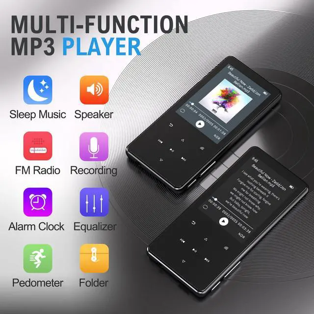 Alt view image 3 of 7 - 64GB MP3 Player with Bluetooth 5.3, White Noise Sound Machine for Kids, Portable Music Player with Speaker, FM Radio, Voice Recorder, Shuffle Repeat, Digital Audio Players for Sports Running