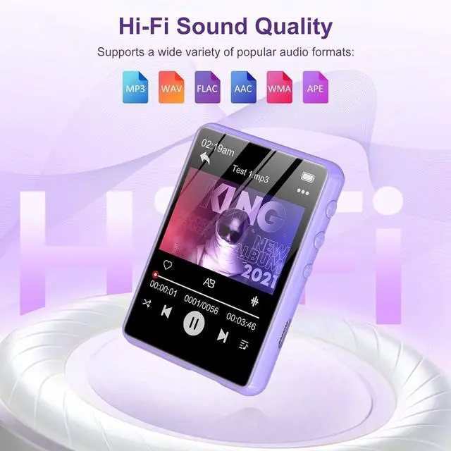 Alt view image 4 of 7 - 128GB MP3 Player - Music Player with Bluetooth 5.4, 2.4" Portable HiFi MP3 Player with FM Radio, HD Speaker, E-Book,Voice Recorder, Walkman Digital Music Player Earphones Included