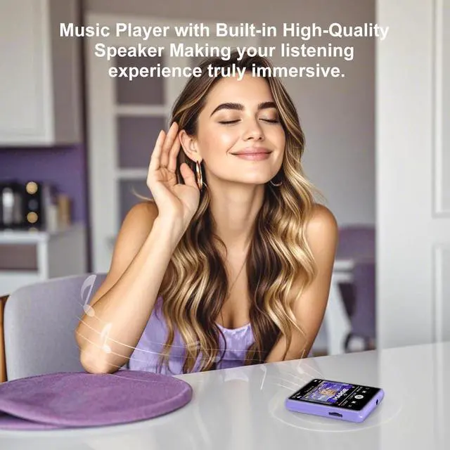 Alt view image 7 of 7 - 128GB MP3 Player - Music Player with Bluetooth 5.4, 2.4" Portable HiFi MP3 Player with FM Radio, HD Speaker, E-Book,Voice Recorder, Walkman Digital Music Player Earphones Included