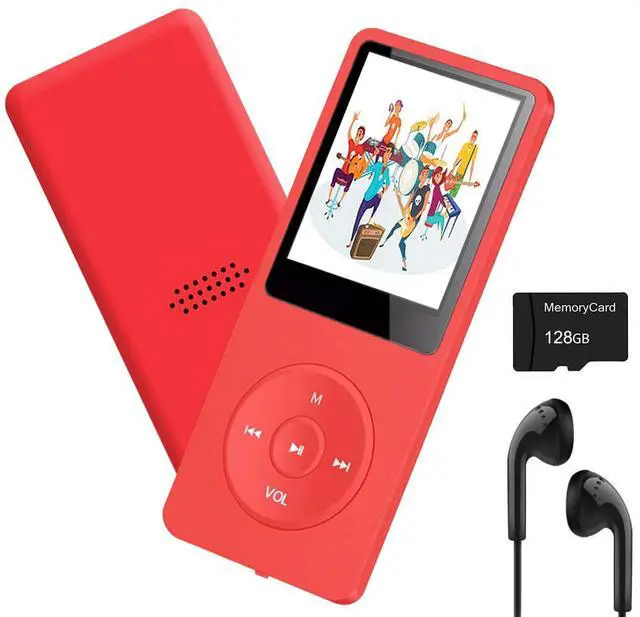 Main image of MP3 Player 128GB with Bluetooth 5.2 Portable HiFi Lossless Sound Mini Music Player Voice Recorder E-Book 1.8 inch HD Screen Built-in Speaker, Earphone Included