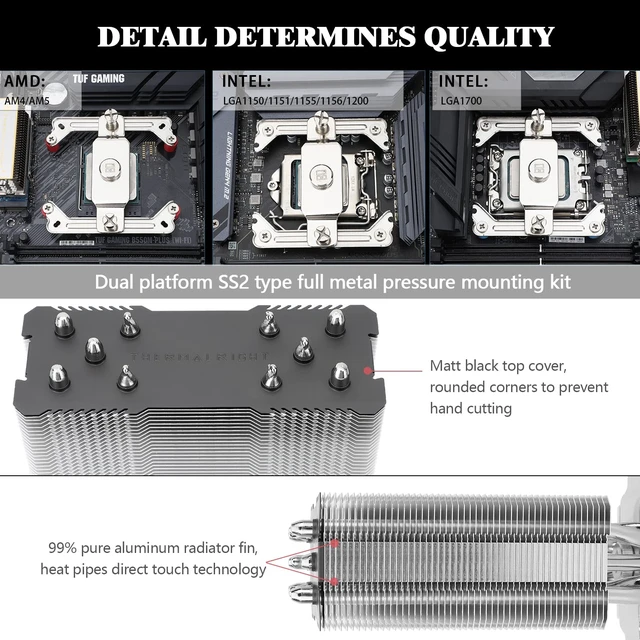 Alt view image 3 of 7 - Assassin King 120 SE ARGB CPU Air Cooler, AK120 SE ARB, 5 Heatpipes, TL-C12C-S PWM Quiet Fan CPU Cooler with S-FDB Bearing, for AMD AM4/AM5/Intel LGA1700/1150/1151/1200/1851