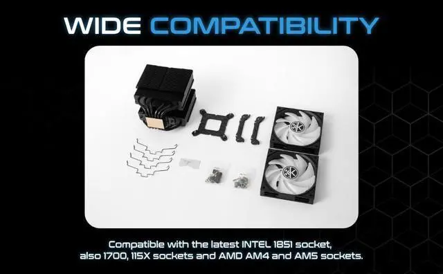 Alt view image 7 of 7 - Iron Wind 120 ARGB Dual Towers CPU Air Cooler for AMD Intel, Black