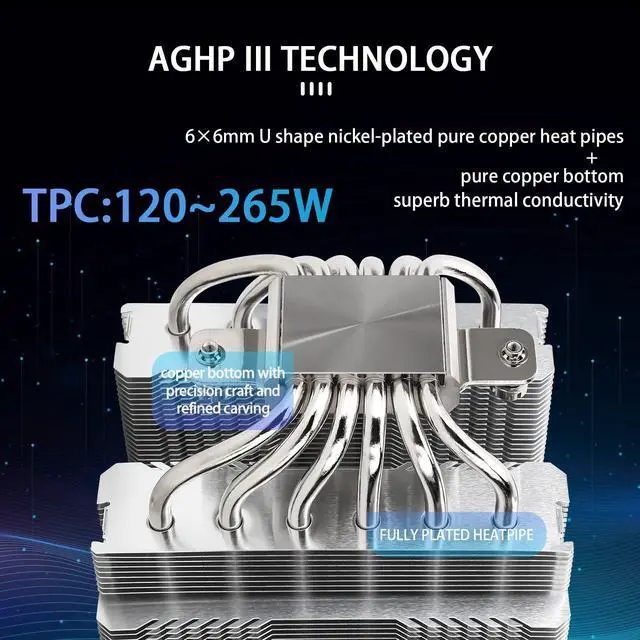 Alt view image 2 of 7 - Peerless Assassin 120 SE CPU Cooler, 6 Heat Pipes AGHP Technology, Dual 120mm PWM Fans, 1550RPM Speed, for AMD:AM4 AM5/Intel LGA 1700/1150/1151/1200/1851,PC Cooler