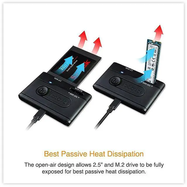 Alt view image 4 of 5 - 2.5 & M.2 SATA III HDD SSD to USB 3.2 Gen 1 (5Gbps) Hard Drive Docking Station Reader Adapter | EZ-Adapter MB031U-1SMB