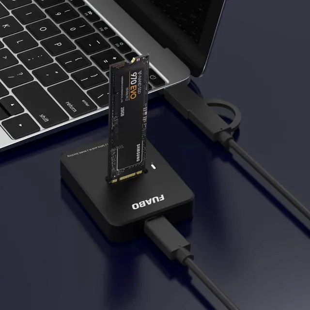 Alt view image 5 of 6 - 10Gbps M.2 SSD to Type C Docking Station M.2 (M Key, B+M Key) NVMe and SATA NGFF Reader Adapter SSD 2280 2260 2242 2230 22110 Dock Plug and Play